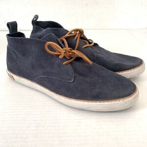Blackstone Mens 43 10 Shoes Chukka High Top Blue Suede Leather Dutch Design